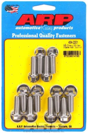 ARP SBC S/S Intake Bolt Kit 6pt. 434-2001