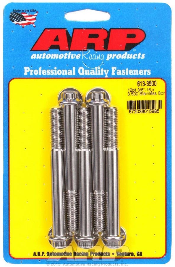ARP S/S Bolt Kit – 12pt. (5) 3/8-16 x 3.500 613-3500