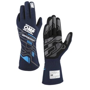 OMP RACING, INC. SPORT GLOVES FIA 8856-20 18 MY2025 NAVY BLUE / CY IB0-0777-B01-244-L