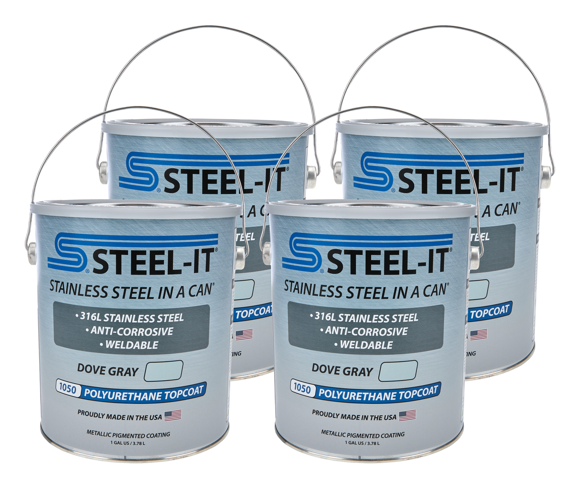 STEEL-IT Dove Gray Polyurethane Case 4 x 1 Gallon CASE1050G