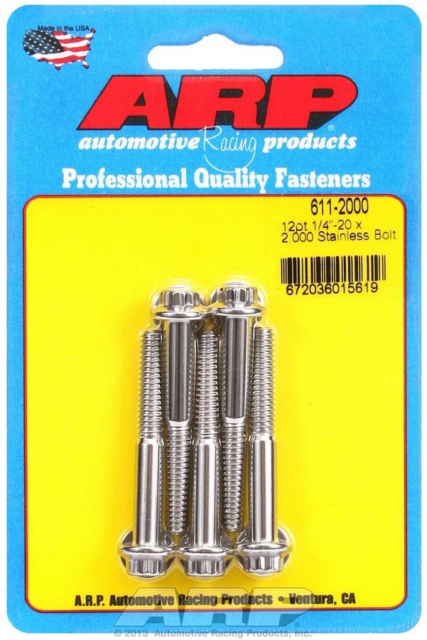 ARP S/S Bolt Kit – 12pt. (5) 1/4-20 x 2.000 611-2000