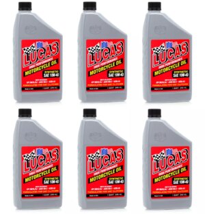LUCAS OIL Motorcycle Oil 10w40 Synthetic Case 6×1 Quart 10793