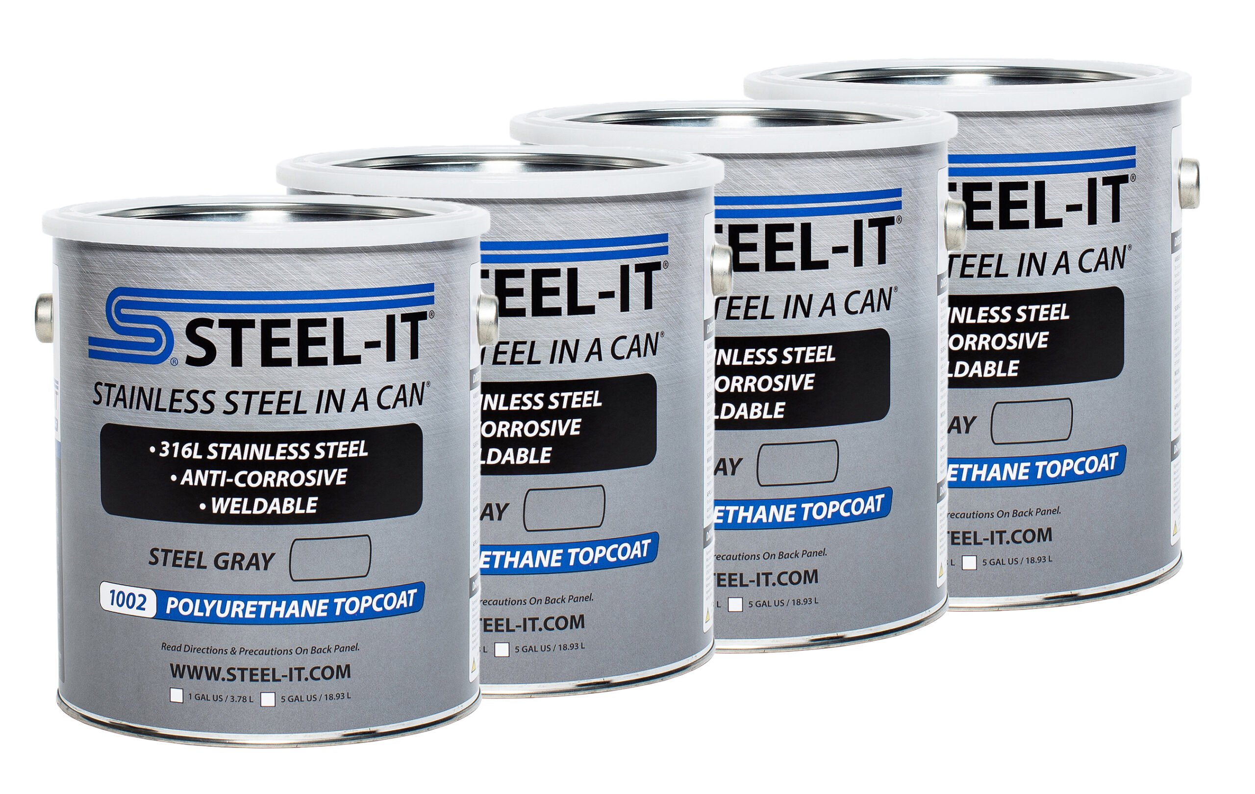 STEEL-IT Steel Gray Polyurethane Case 4 x 1 Gallon CASE1002G