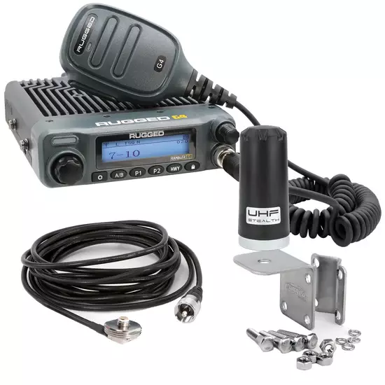 RUGGED RADIOS GMRS Mobile Radio Kit Rambler G4 w/Stealth Ant RKL-G4