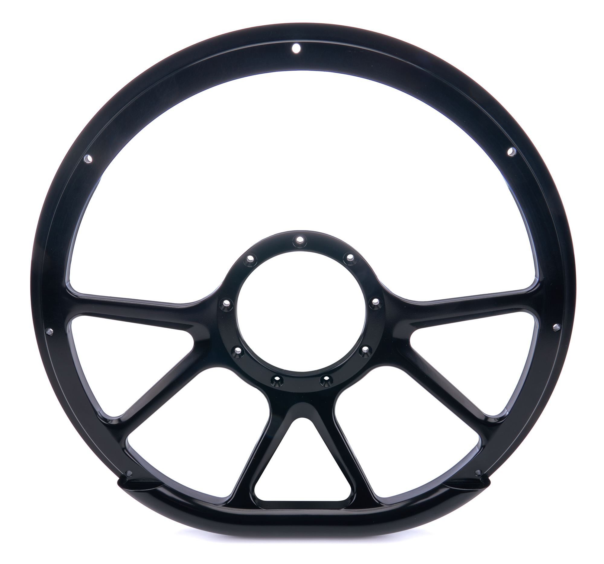BILLET SPECIALTIES Steering Wheel 14in D-Sh ape Prism Black BLK29475
