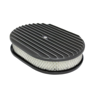 SPECIALTY PRODUCTS COMPANY Air Cleaner Kit  12in X 2in Oval Full Finned Top 6498BK