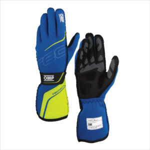 OMP RACING, INC. TECNICA GLOVES FIA 8856- 2018 BLUE / YELLOW SZ. L IB0-0779-A01-044-L