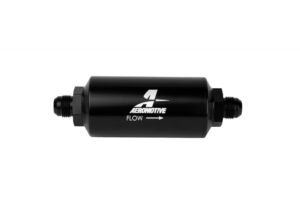 AEROMOTIVE 6an Inline Fuel Filter 10 Micron 2in OD Black 12345