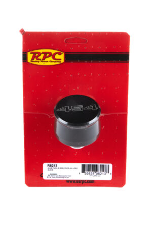 RACING POWER CO-PACKAGED Valve Cover Breather 454 Logo Black Each R8213