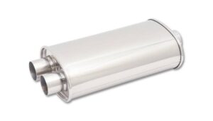 VIBRANT PERFORMANCE STREETPOWER Oval Muffler 3in Inlet x 3in Dual Out 1136