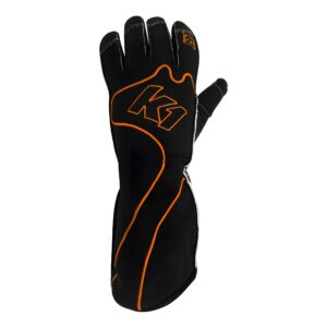 K1 RACEGEAR Gloves Karting RS1 Adult Large Black/Orange 13-RS1-O-L