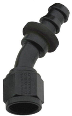 FRAGOLA Hose Fitting #6 30 Deg Push Lock Black 203006-BL