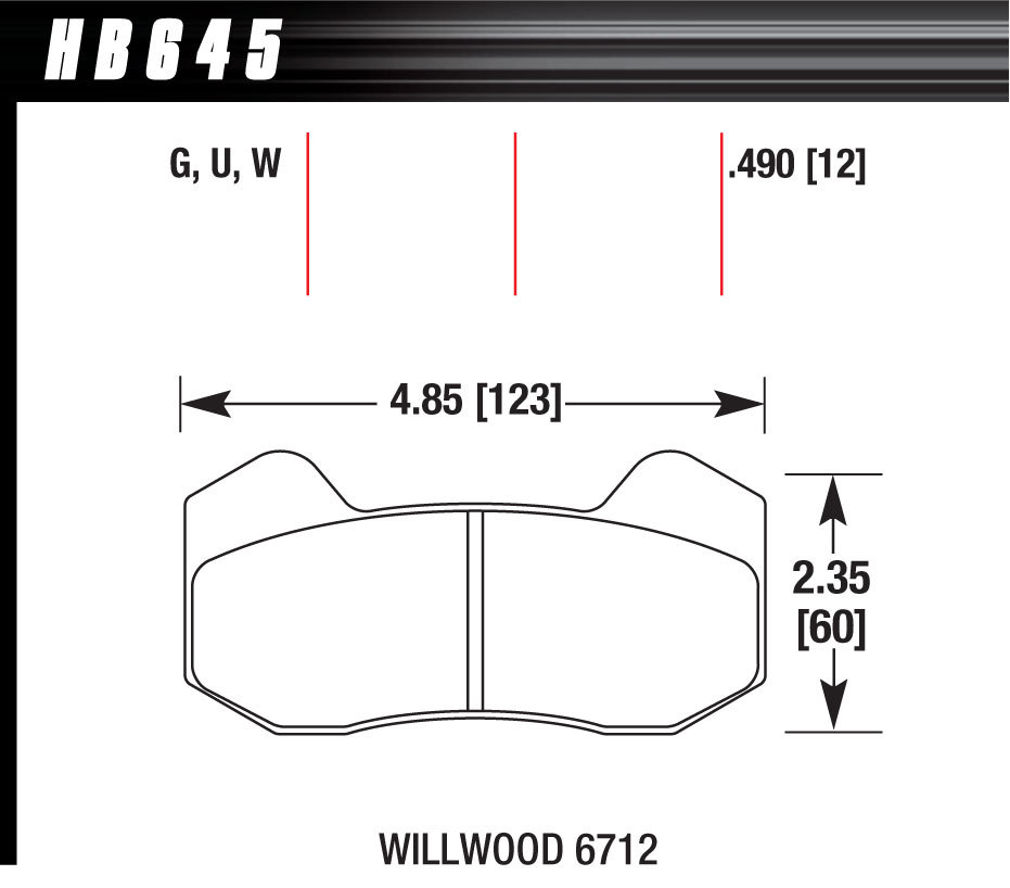 HAWK BRAKE BRAKE PAD DYNAPRO 6 FRONT AND REAR DTC-30 HB645W.490