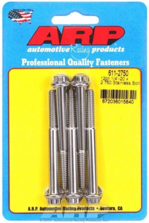 ARP S/S Bolt Kit – 12pt. (5) 1/4-20 x 2.750 611-2750