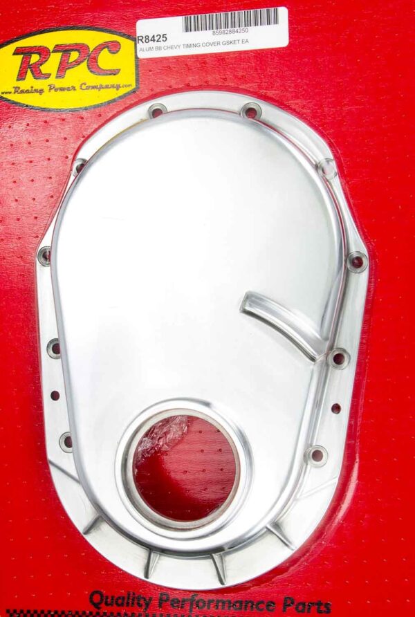 RACING POWER CO-PACKAGED BBC 91-95 Alum Timing Chain Cover Polished R8425