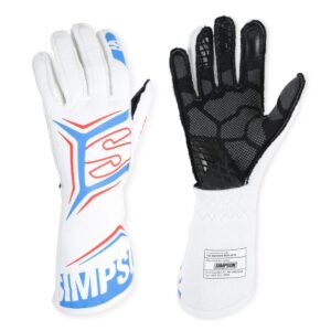 SIMPSON SAFETY Glove Magnata X-Large White / Blue SFI 3.5/5 MGXW
