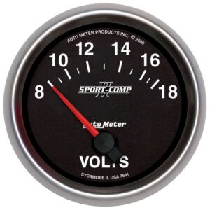 AUTOMETER 2-5/8 Gauge Voltmeter 18V Electric Sport-Comp 7691
