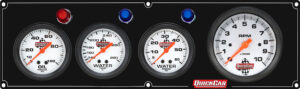 QUICKCAR RACING PRODUCTS 3-1 Gauge Panel OP/WT/WP Black 61-67463