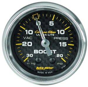 AUTOMETER 2-1/16in C/F Boost Gauge 30in HG/20psi 4701