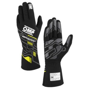OMP RACING, INC. SPORT GLOVES FIA 8856-20 18 MY2025 BLACK / FLUO Y IB0-0777-B01-178-S