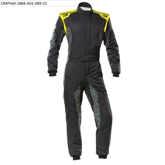 OMP RACING, INC. TECNICA HYBRID OVERALL F IA 8856-2018 BLACK / FLU IA0-1864-A01-178-60