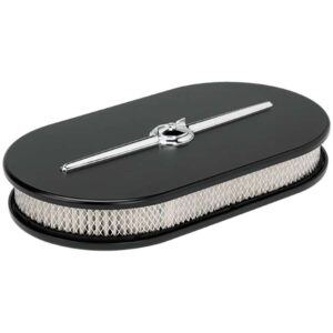 BILLET SPECIALTIES Oval Air Cleaner Large Streamline Black 15424