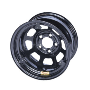 BASSETT 15×8 IMCA Wheel D-Hole Black 5×5 w/ Tabs 58D53IRING