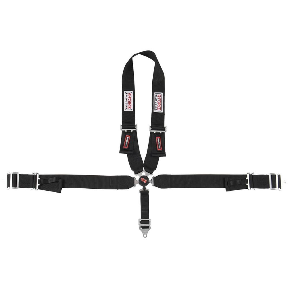 G-FORCE 5pt Harness Camlock Black U Shoulder Pull-Dn 7140BK