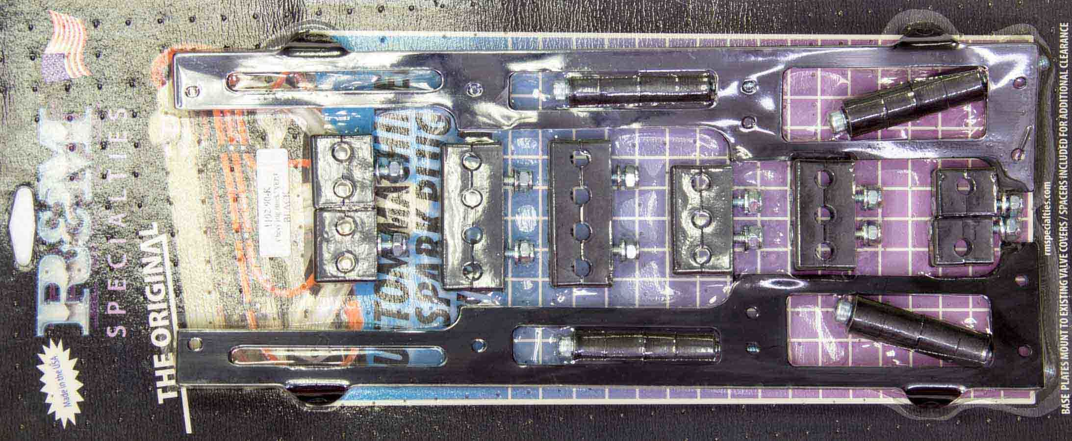 R AND M SPECIALTIES Spark Plug Wire Loom BBC Black Vertical Style 1102-90-K