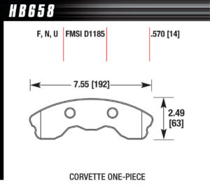 HAWK BRAKE Performance Street Brake Pads (4) HB658F.570