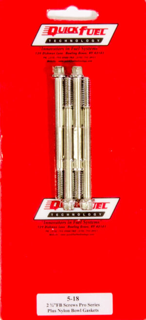 QUICK FUEL TECHNOLOGY Fuel Bowl Screws – Pro Series – 4-Pack 5-18QFT