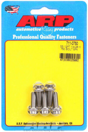 ARP S/S Bolt Kit – 12pt. (5) 1/4-28 x .750 711-0750