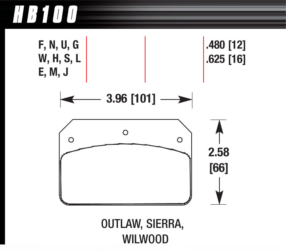 HAWK BRAKE Dynalite/2000 Black HB100M.480