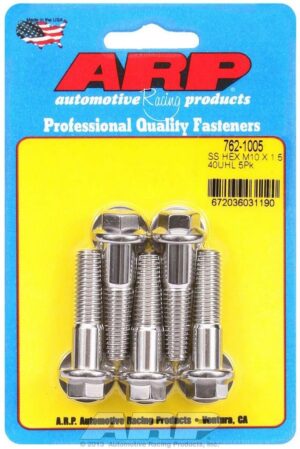 ARP 10mm x1.50×40 SS Hex Bolt Kit 5pk 762-1005