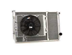 FLUIDYNE PERFORMANCE Radiator Dbl 29×18 W/Oil Cooler Fan w/ Fill Neck MGM.SLM.OPEN