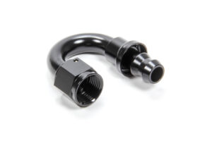 TRIPLE X RACE COMPONENTS #8 180 Degree Hose End Push Lock HF-18008BLK