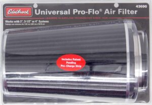 EDELBROCK Pro-Flo Air Filter Cone 10.5 Tall Black/Chrome 43690