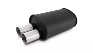 VIBRANT PERFORMANCE Streetpower Flat Black Oval Muffler 3in Inlet 12326