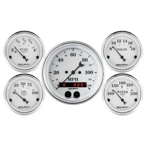 AUTOMETER Old Tyme White Gauge Kit w/GPS Speedo 1650
