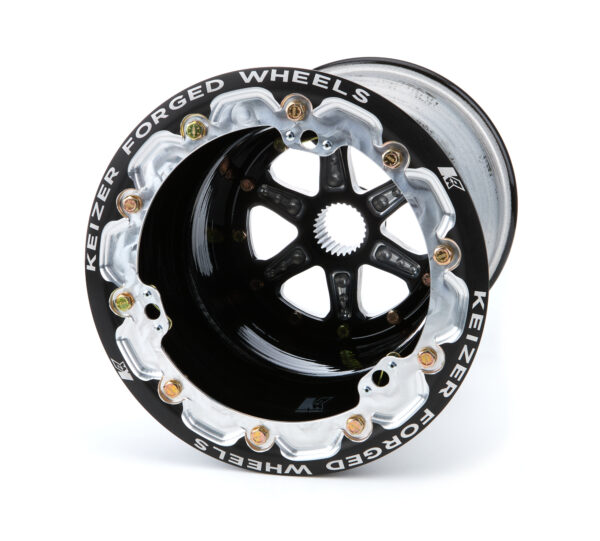 KEIZER ALUMINUM WHEELS, INC. Splined Wheel B/L 10×13 5in BS 27Spl Black 10135spfblb