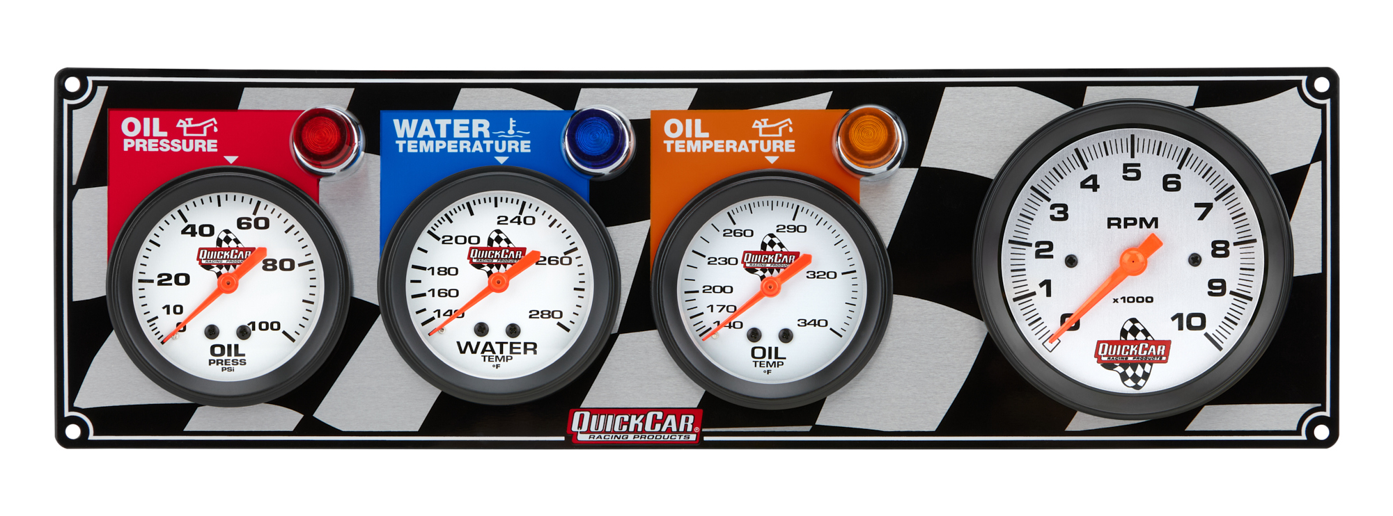 QUICKCAR RACING PRODUCTS Gauge Panel OP/WT/OT w/ Tach 61-60413