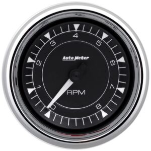 AUTOMETER 3-3/8 Tach Chrono Chrome 8K RPM In-Dash 9797