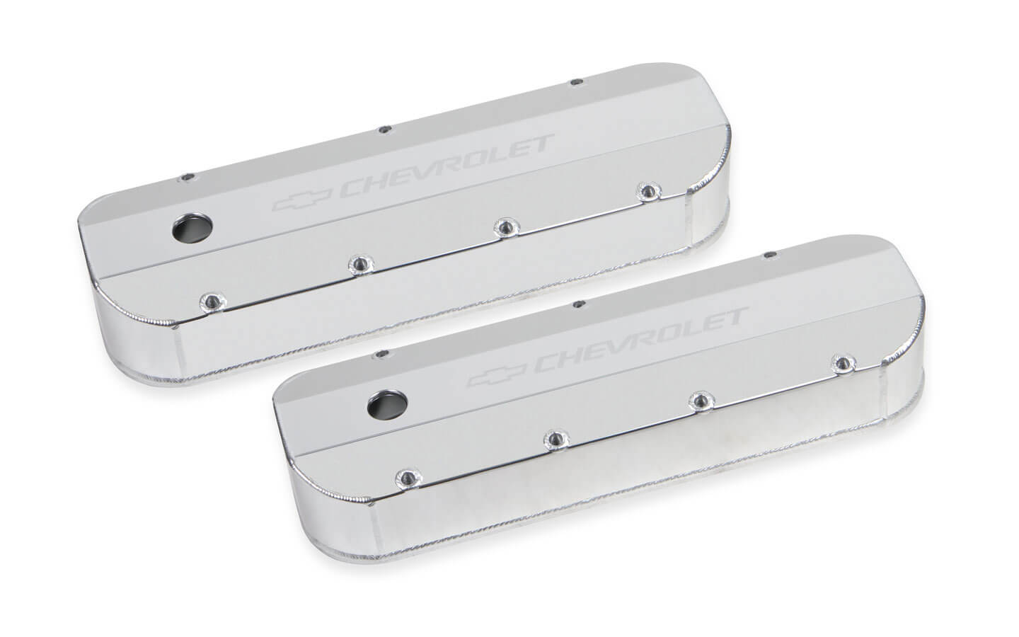 HOLLEY BBC Billet Rail Fab. Alm Valve Covers w/.125 Hole 241-278