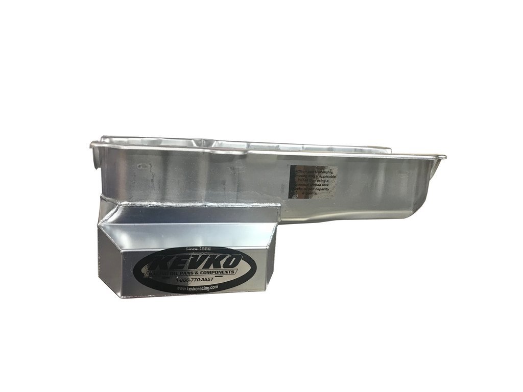 KEVKO OIL PANS & COMPONENTS SBC Oil Pan Claimer 6qt RH Dipstick 80-85 1086RH