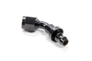 TRIPLE X RACE COMPONENTS #6 45 Degree Hose End Push Lock HF-14506BLK