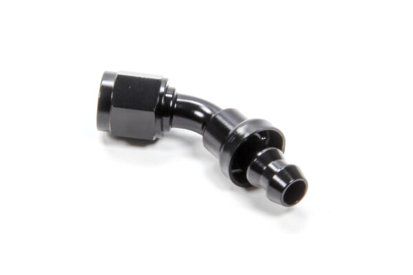 TRIPLE X RACE COMPONENTS #6 45 Degree Hose End Push Lock HF-14506BLK