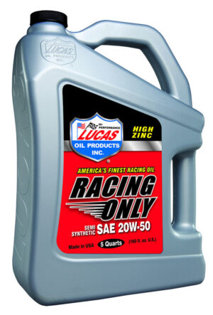 LUCAS OIL 20w50 Semi Synthetic Racing Oil 5 Quart Jug LUC10378