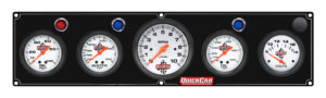QUICKCAR RACING PRODUCTS 4-1 Gauge Panel OP/WT/OT/VT Black 61-67573