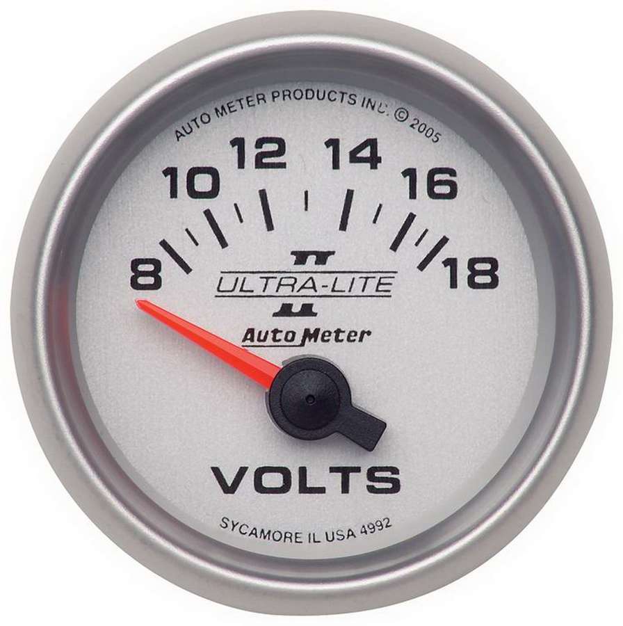 AUTOMETER 2-1/16in U/L II Voltmeter 8-18 Short Swp 4992