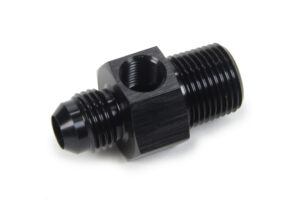 TRIPLE X RACE COMPONENTS Gauge Adapter #6 Male x 3/8 NPT x 1/8 HF-33631BLK
